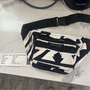 Bam Bam Black and White Canvas Waist Bag -